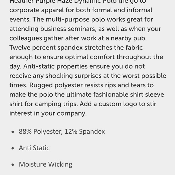 Levelwear Men's Heather Purple Haze Dynamic Polo - Picture 2 of 2